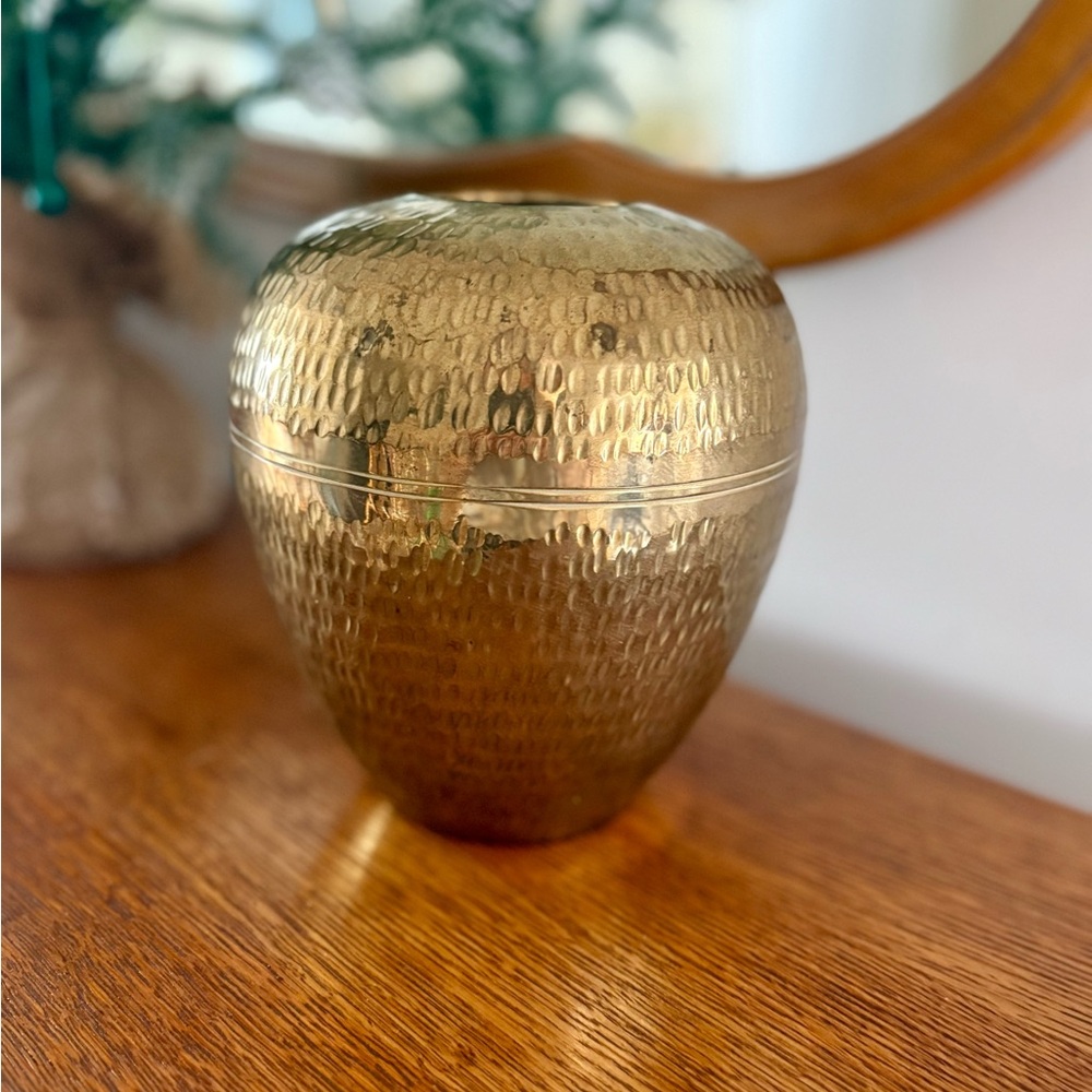 Elegant Brass Hammered Vase